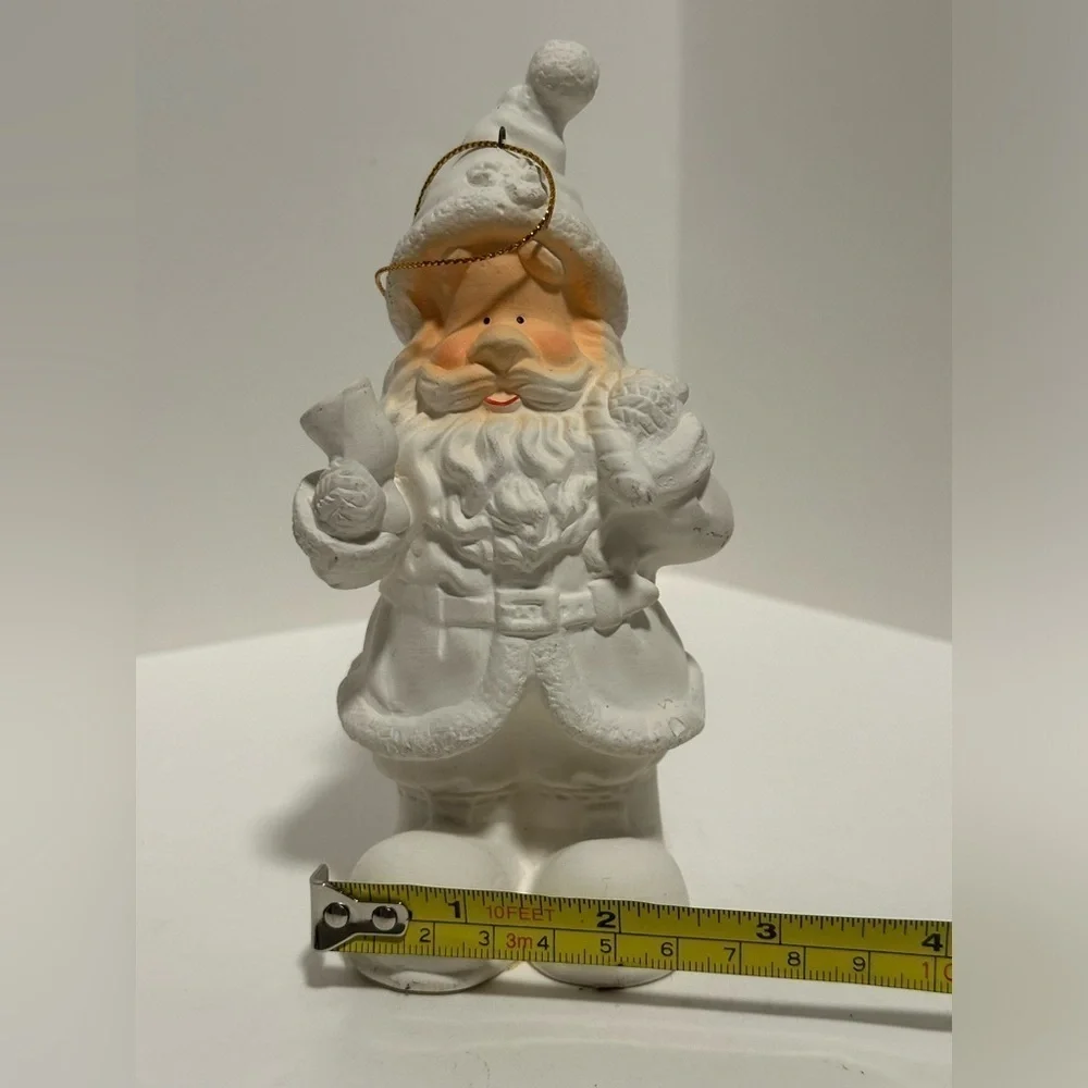 Ceramic White Santa Ornament